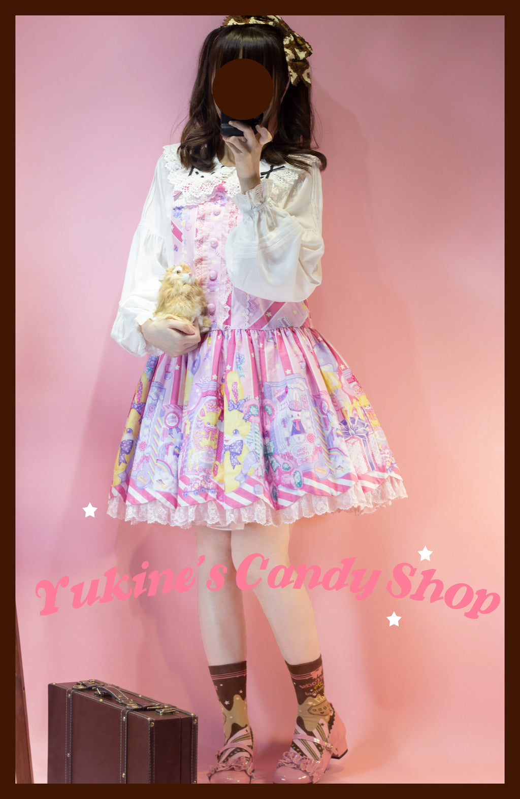 Kawaii Lolita Chocolate Color Cotton Socks - image 25