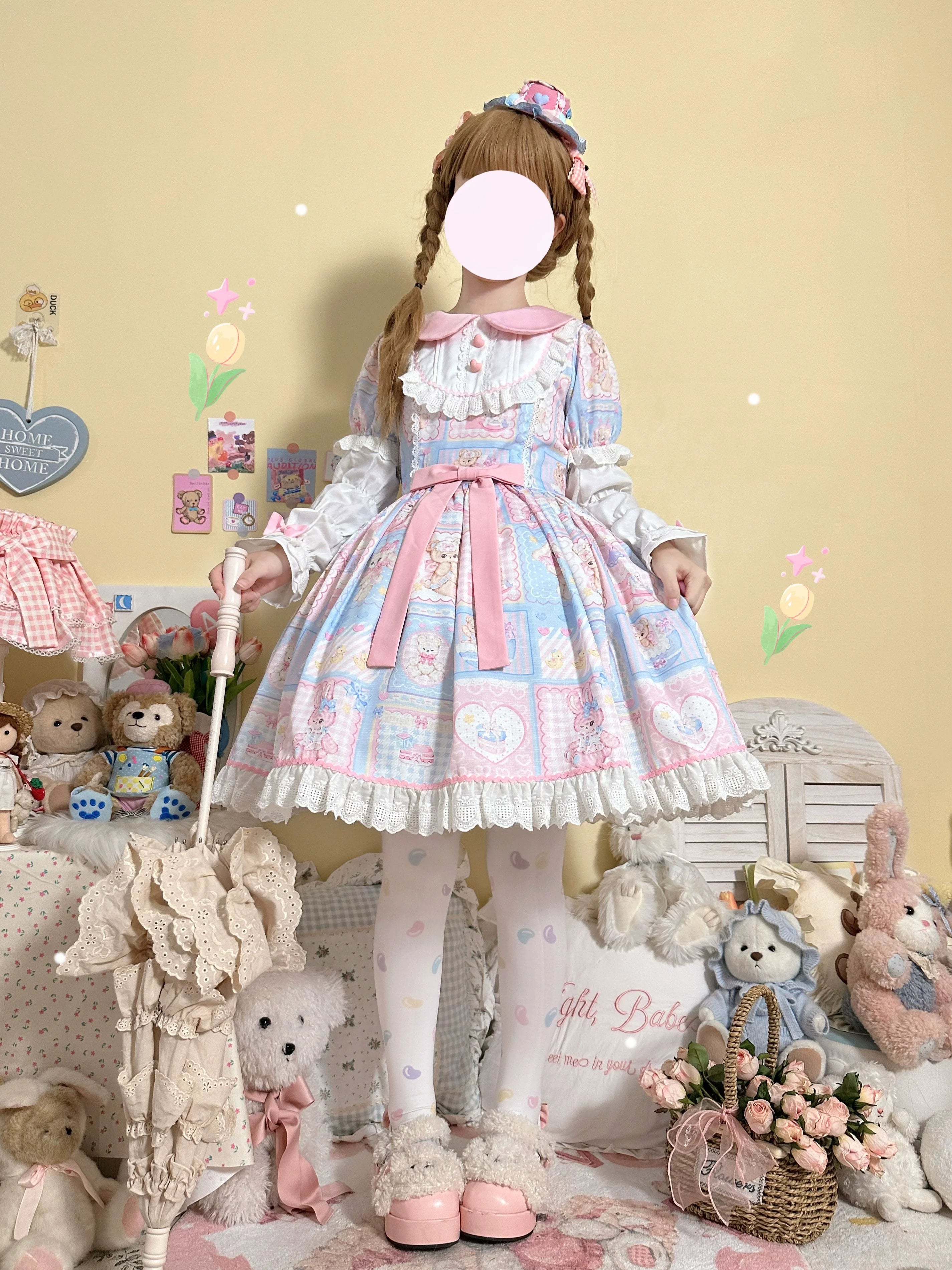 Sweet Bunny Bear - Sweet Lolita Dress Long Sleeve Winter Lolita OP - image 2