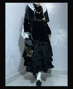 Black and White Sonata - Ouji Lolita Vest Suit and Vintage Lolita OP Dress - image 24