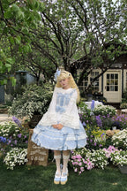 Vintage Petal Rabbit - Cotton Old School Lolita JSK Dress, Petal-Shaped Hem - image 23