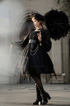 Gothic Lolita High Waist Black Dress - image 11