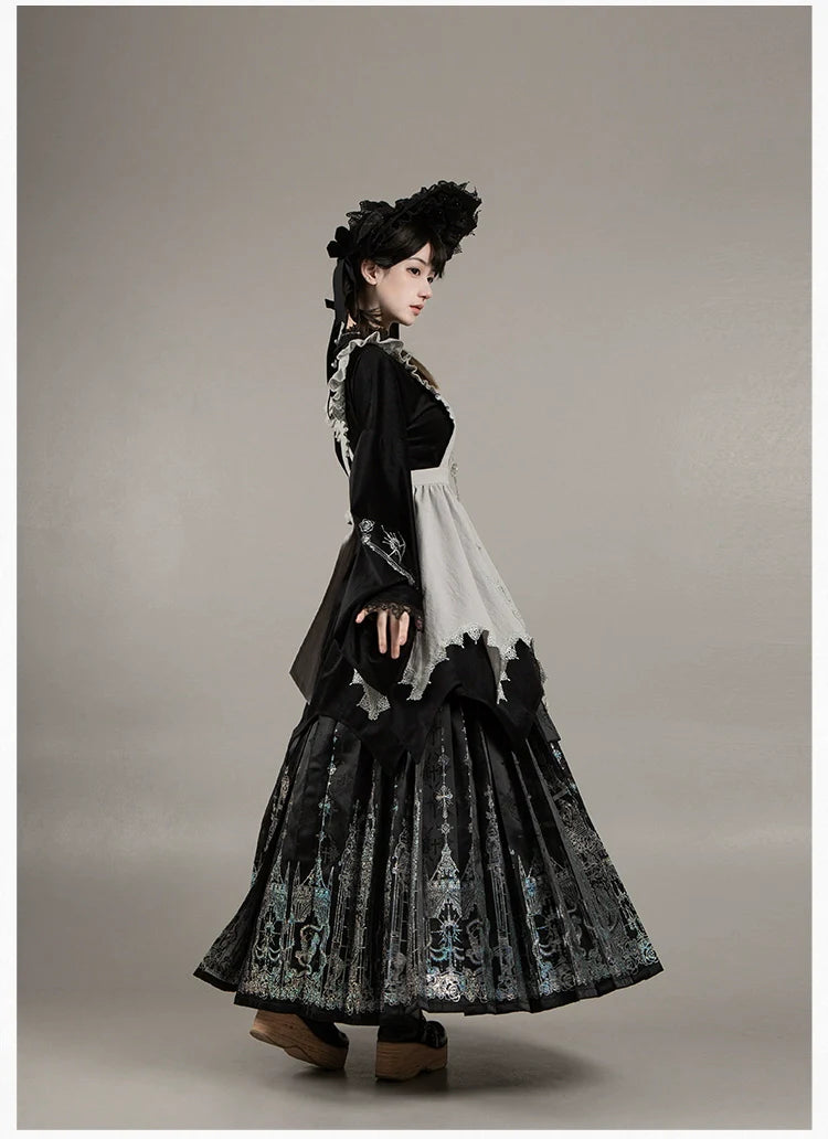 Raven's Night Song Oriental Gothic Lolita Dress Set - image 42
