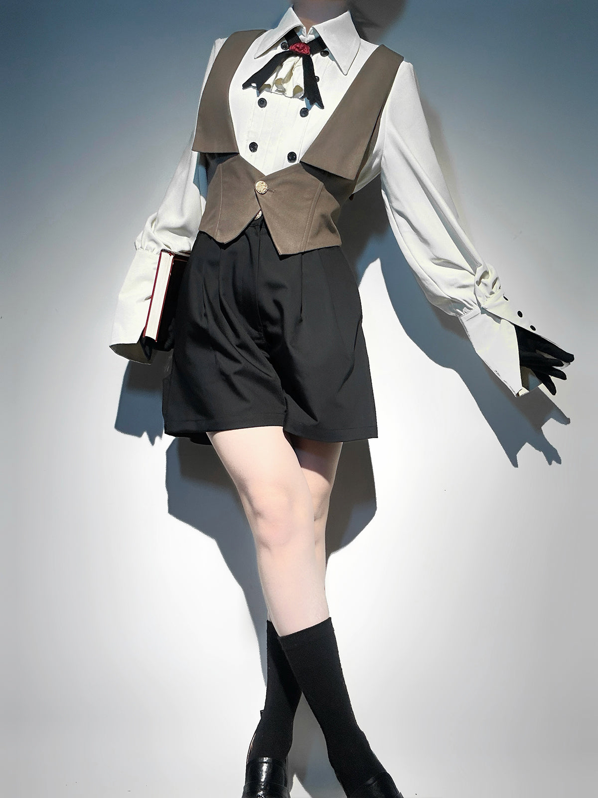 Narrative Poem - Ouji Lolita Shorts Suit with Shirt Cape and Vest - image 4
