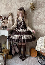 Coco Grace - Plaid Kawaii Lolita JSK Dress, Layered Ruffle & Bow and Accessories - image 7