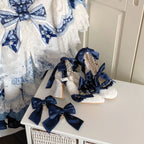 Ribbon Anthem - Wedding Classic Lolita Heels with Detachable Bow and Pearl Ribbon - image 12