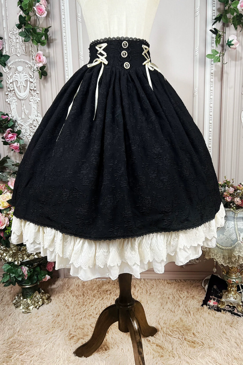 The Heart of the Rose - Elegant Retro Lolita Skirt High Waist SK Blouse - image 11