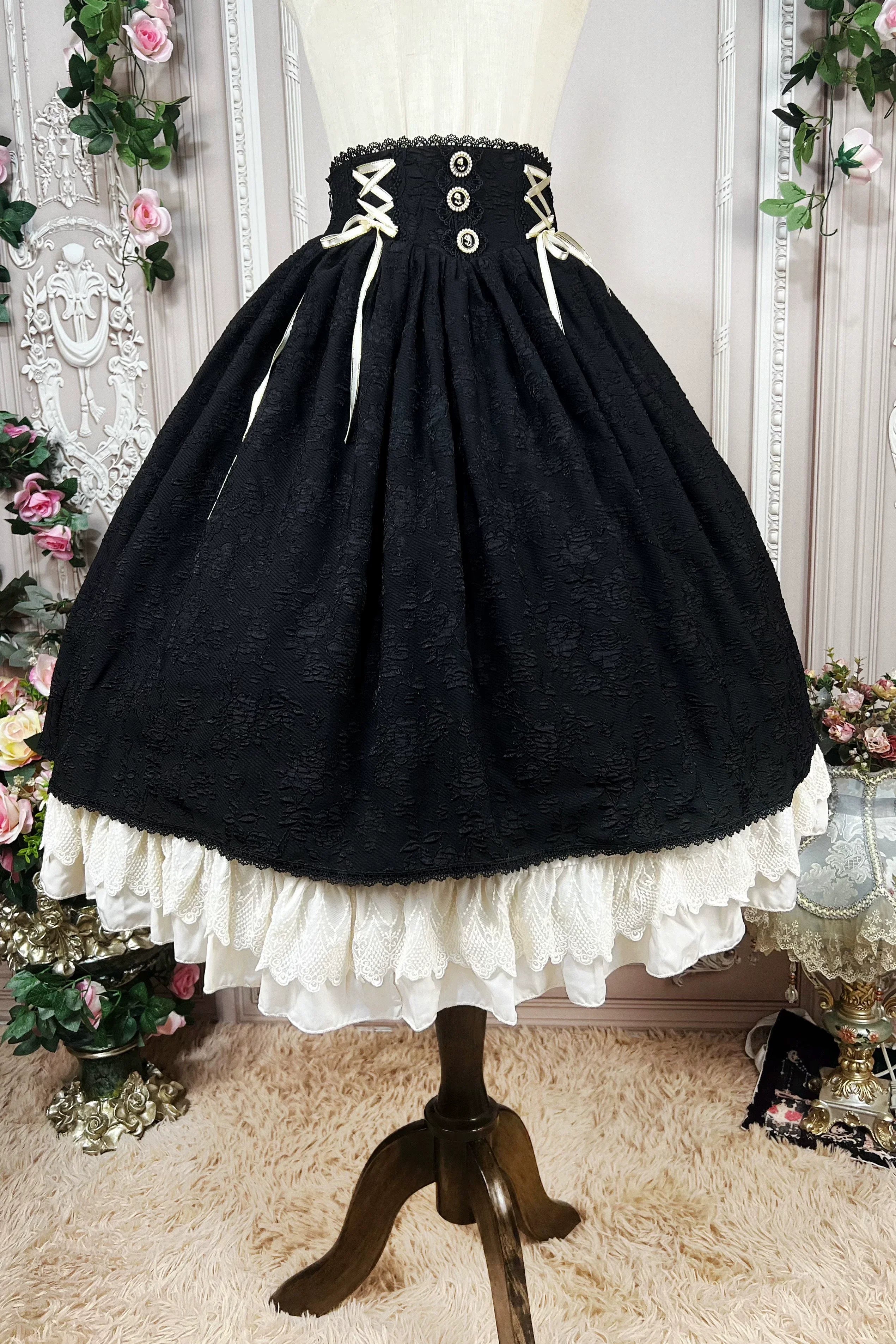 The Heart of the Rose - Elegant Retro Lolita Skirt High Waist SK Blouse - image 11