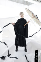 Pomegranate Note - Black Pleated Ouji Skirt - image 14