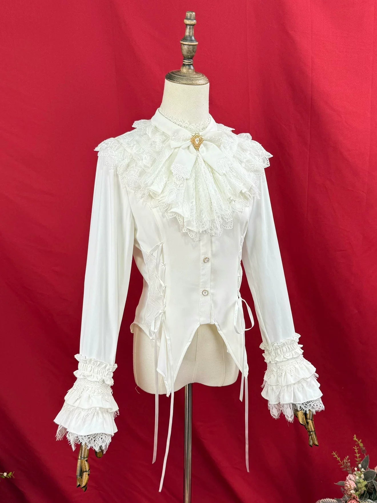 Broken Winged Bat - Gothic Lolita Shirt & SK Set, Bat-wing Shaped Hem - image 2
