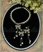 Classic Artificial Pearl Necklace, Butterfly Pendant - image 3