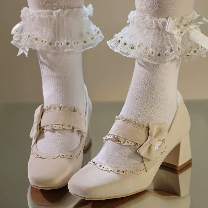 Heidi Manor - Classic Lolita Chunky Heels with Cutout Trims - image 13