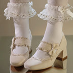 Heidi Manor - Classic Lolita Chunky Heels with Cutout Trims - image 13
