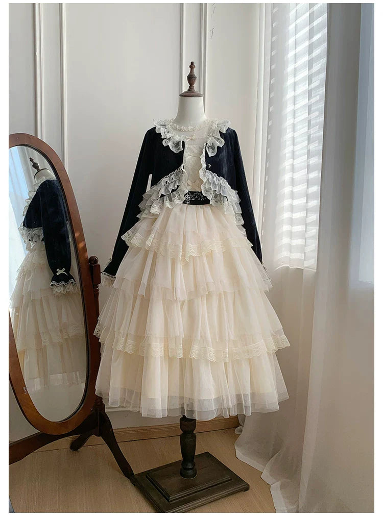 Bloom Period - Elegant Lolita Bolero, Layered Lace Ruffles - image 1