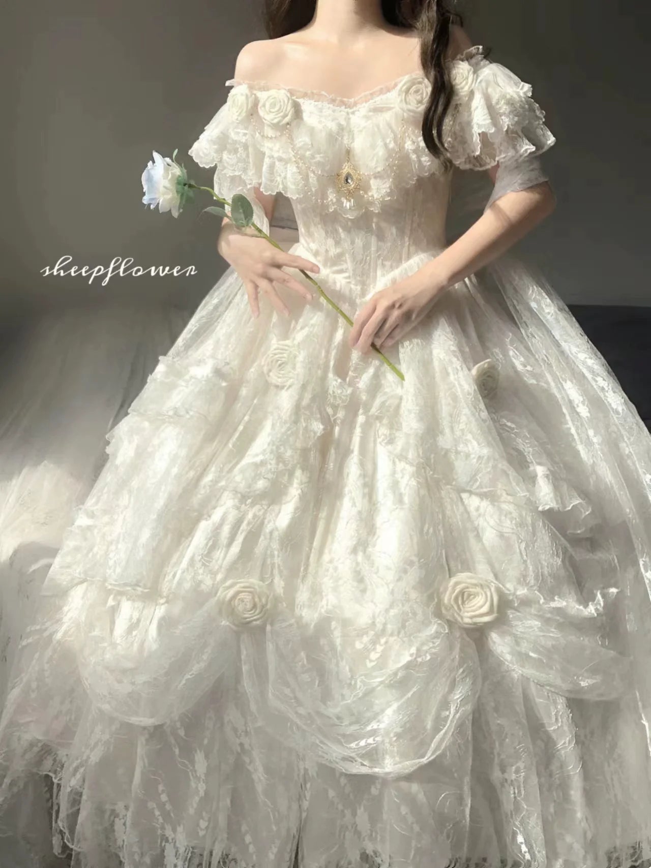 Tana Manor Classic Lolita OP Dress with Floral Decoration - image 23