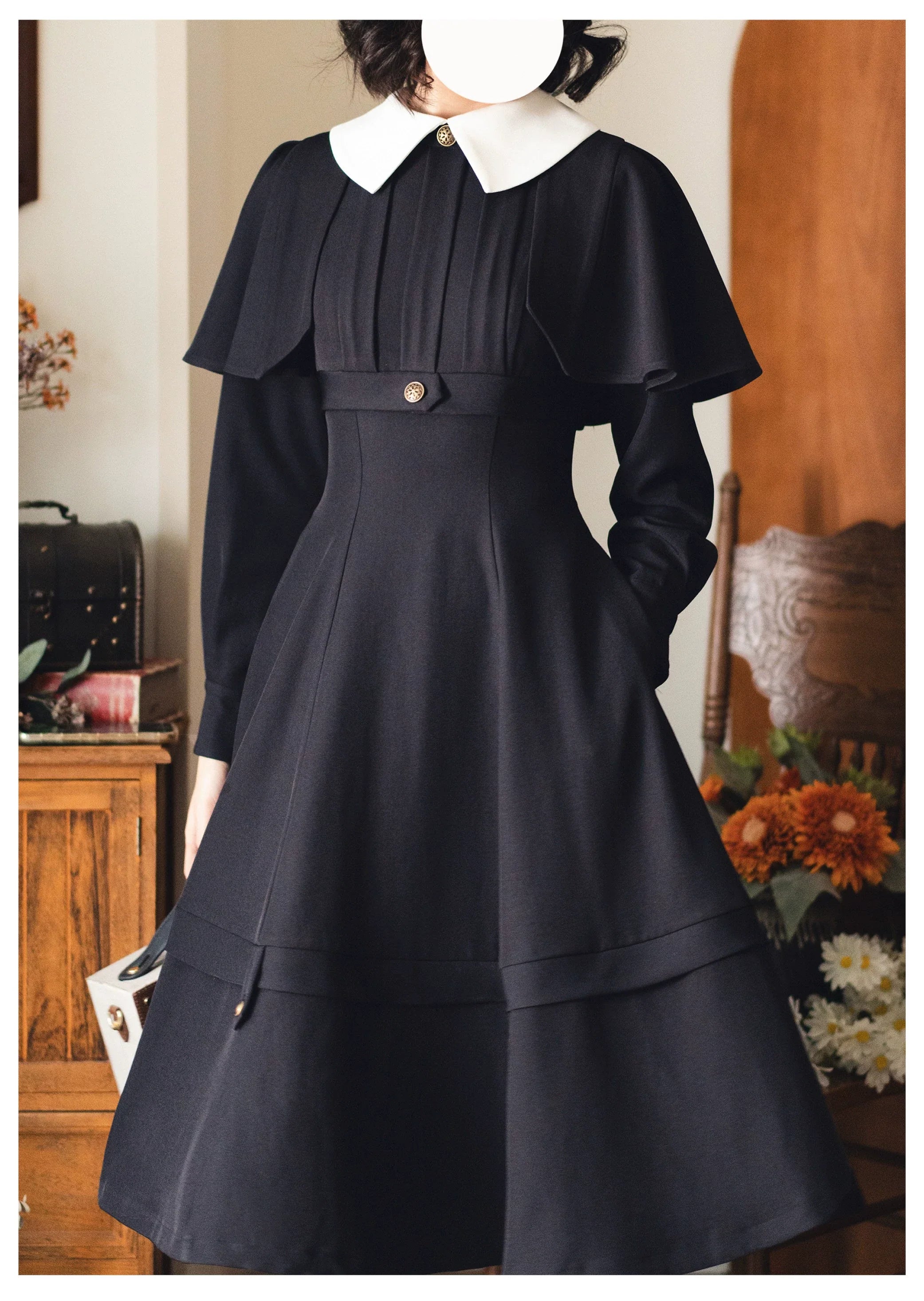 Forest Antique Box - Classic Lolita OP Dress with Detachable Short Cape - image 20