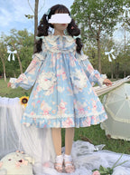 Sweet Soft Bunny - Printed Sweet Lolita OP Dress, Bunny Ears - image 3