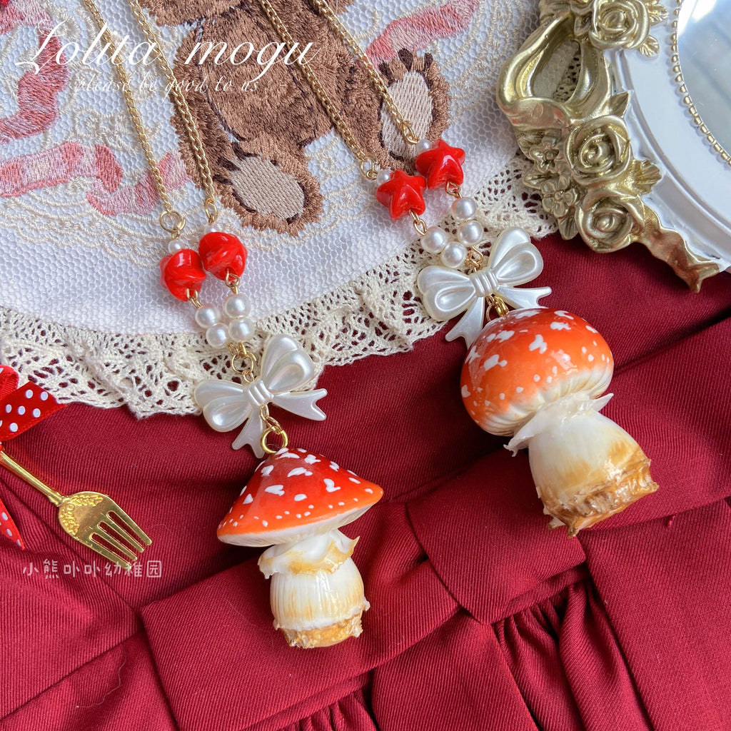 Handcraft Kawaii Lolita Mushroom Necklace - image 13