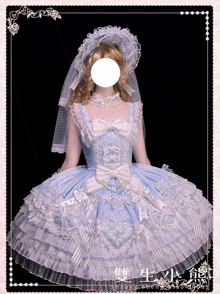 Heart of Love - Sweet Lolita Wedding JSK, Bow Details - image 3