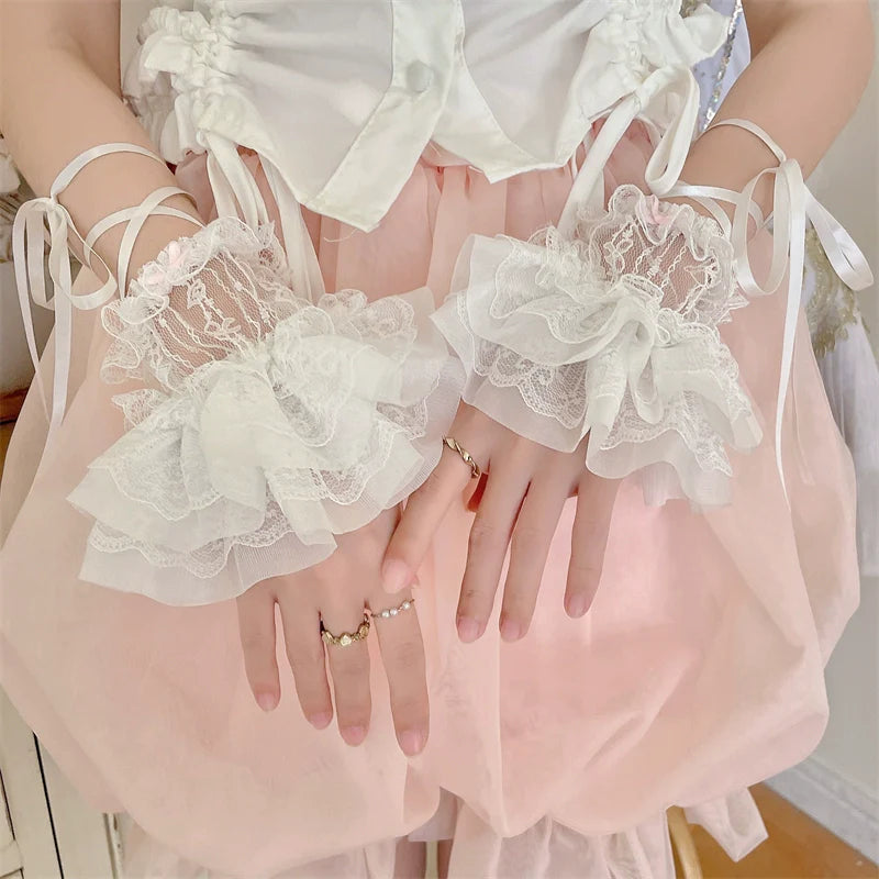 Sweet Lolita Cuffs Ballet Lace Breathable Straps Sleeves - image 12