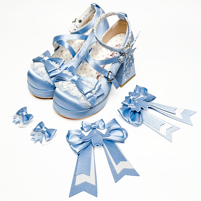 Sakura Oath - Sweet Lolita Chunky Heel, 3D Floral Decoration - image 29