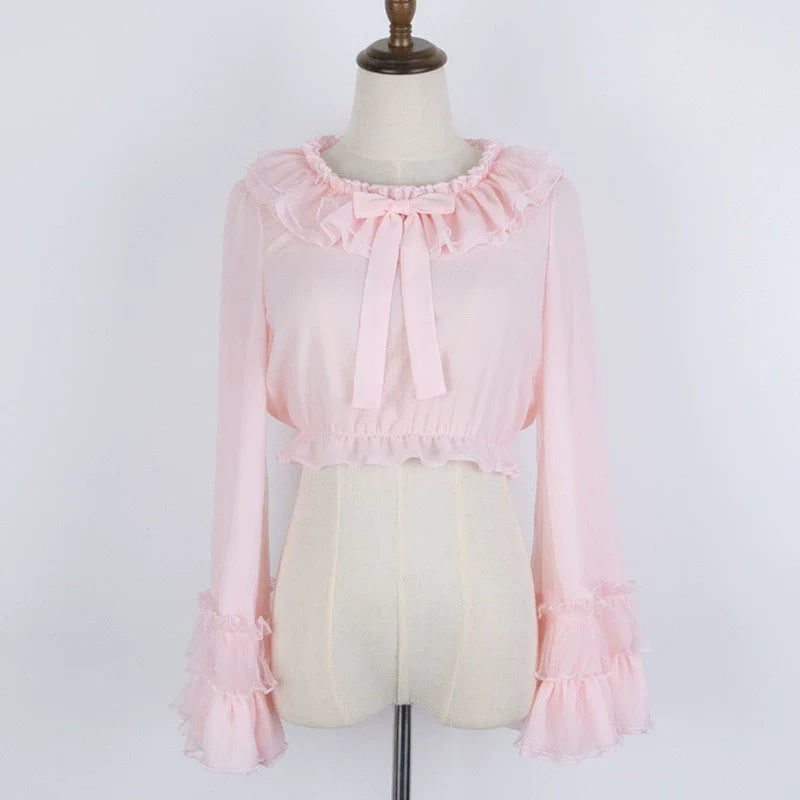 Cheese Chocolate Plus Size Lolita Long Sleeve Blouse - image 4
