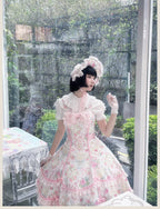 Spring 2025 - Floral Old School Lolita JSK Dress, Lace Trims - image 3