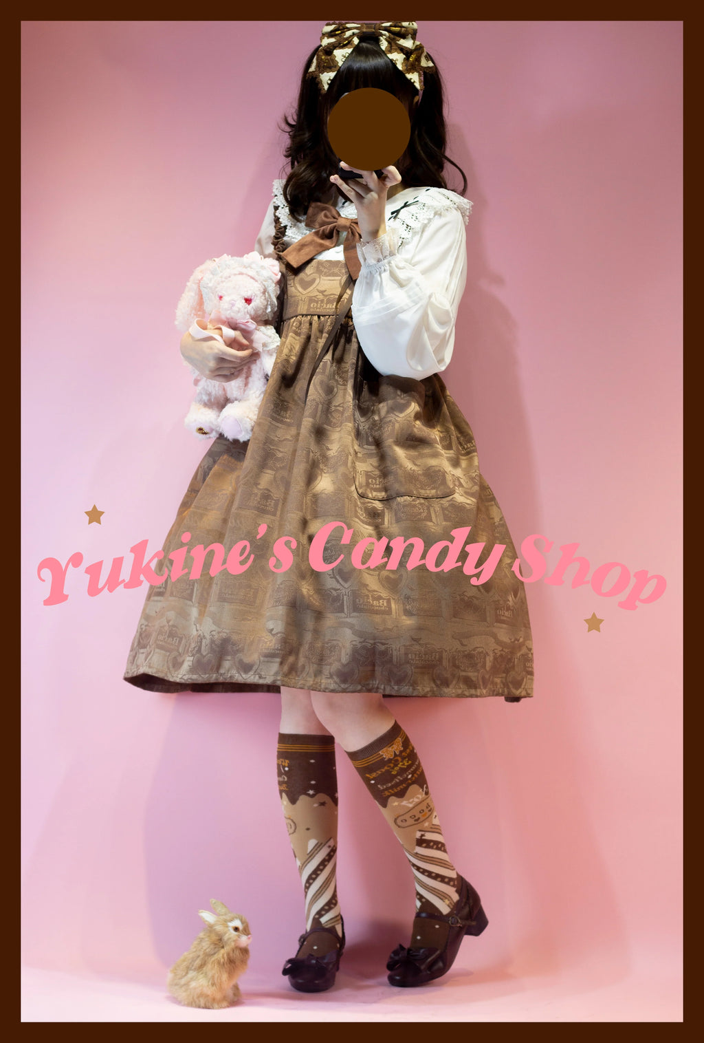 Kawaii Lolita Chocolate Color Cotton Socks - image 26