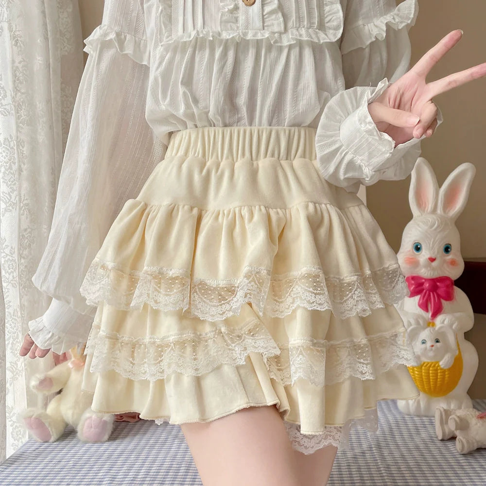 Kawaii Lolita Skirt Lace Cake Short SK - image 7