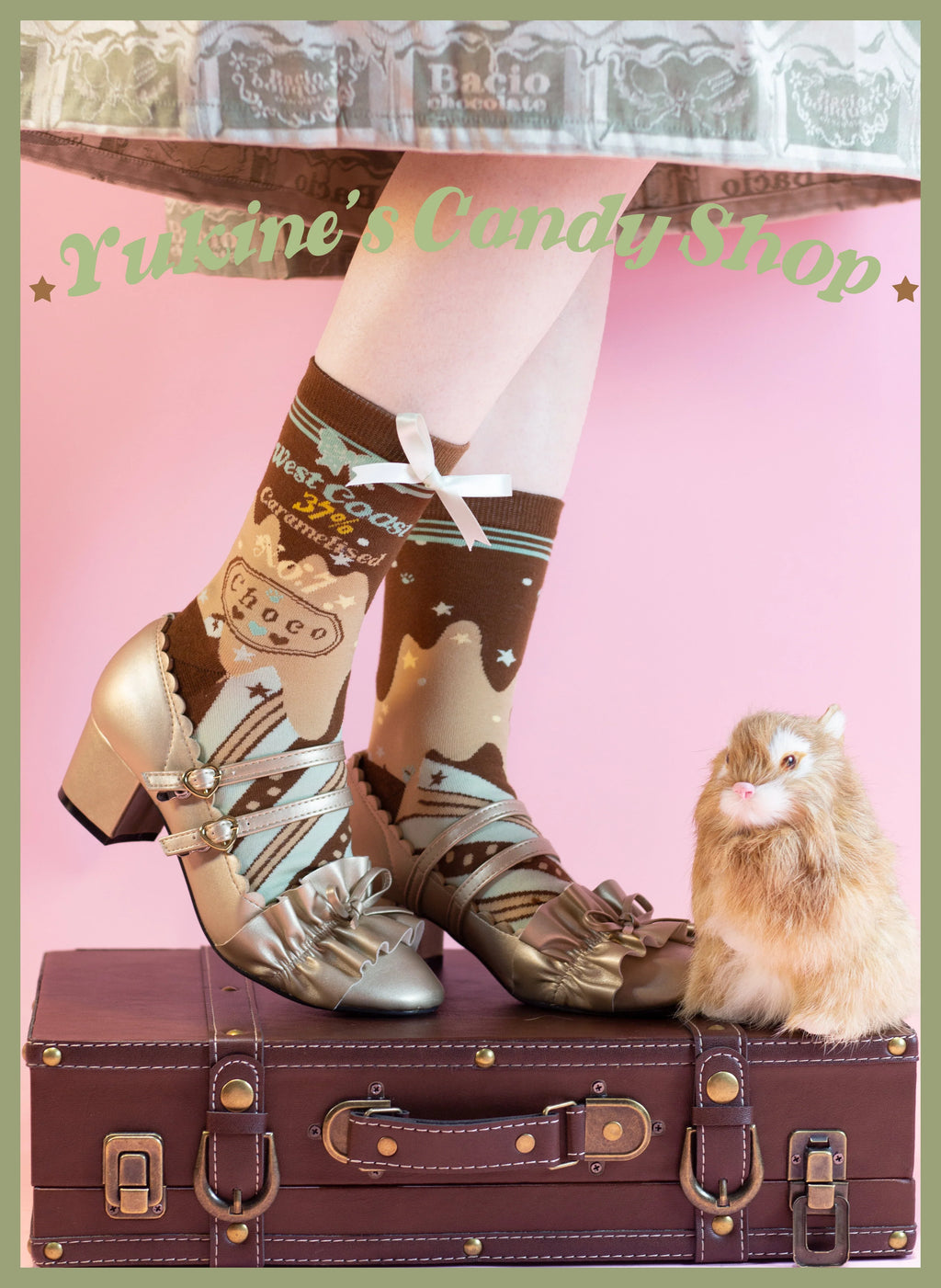 Kawaii Lolita Chocolate Color Cotton Socks - image 42