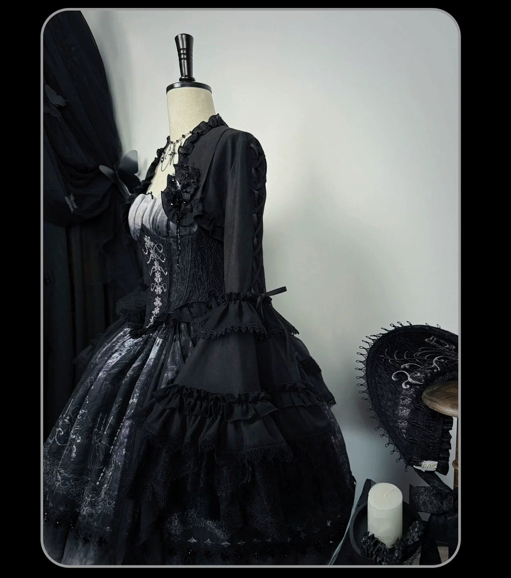Bone-Eroded Butterfly - Gothic Lolita JSK & SK Set - image 51