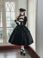 Apocalypse - Gothic Lolita Velvet OP Dress Set, Fishbone Waist - image 21