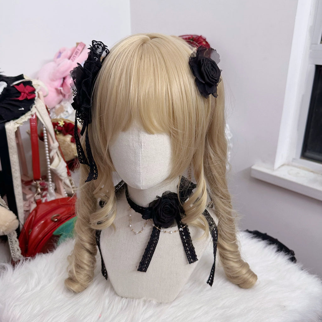 Elegant Lolita Rose Choker Handmade Headdress Set Multicolors - image 23
