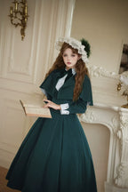 Donia Miss - Classic Lolita Faux Two-piece OP Dress, Back Zipper and Accessories - image 12