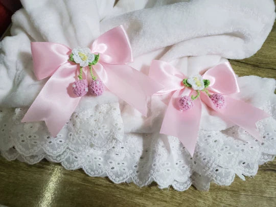 Winter Coral Fleece Lolita Bloomers with Lace Trim - image 3