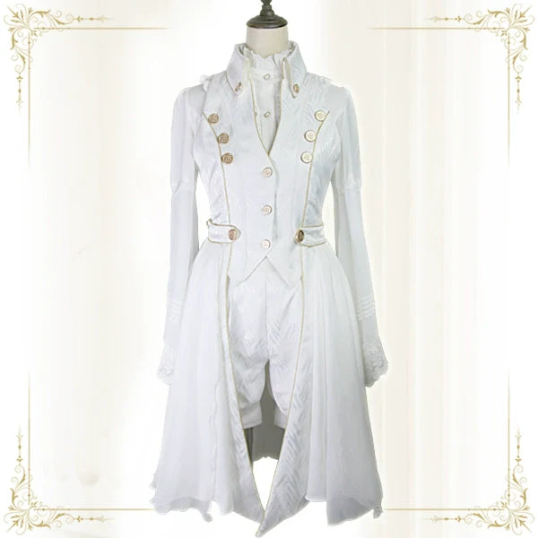 Snow Shadow - Long Sleeveless Ouji Lolita Coat - image 1