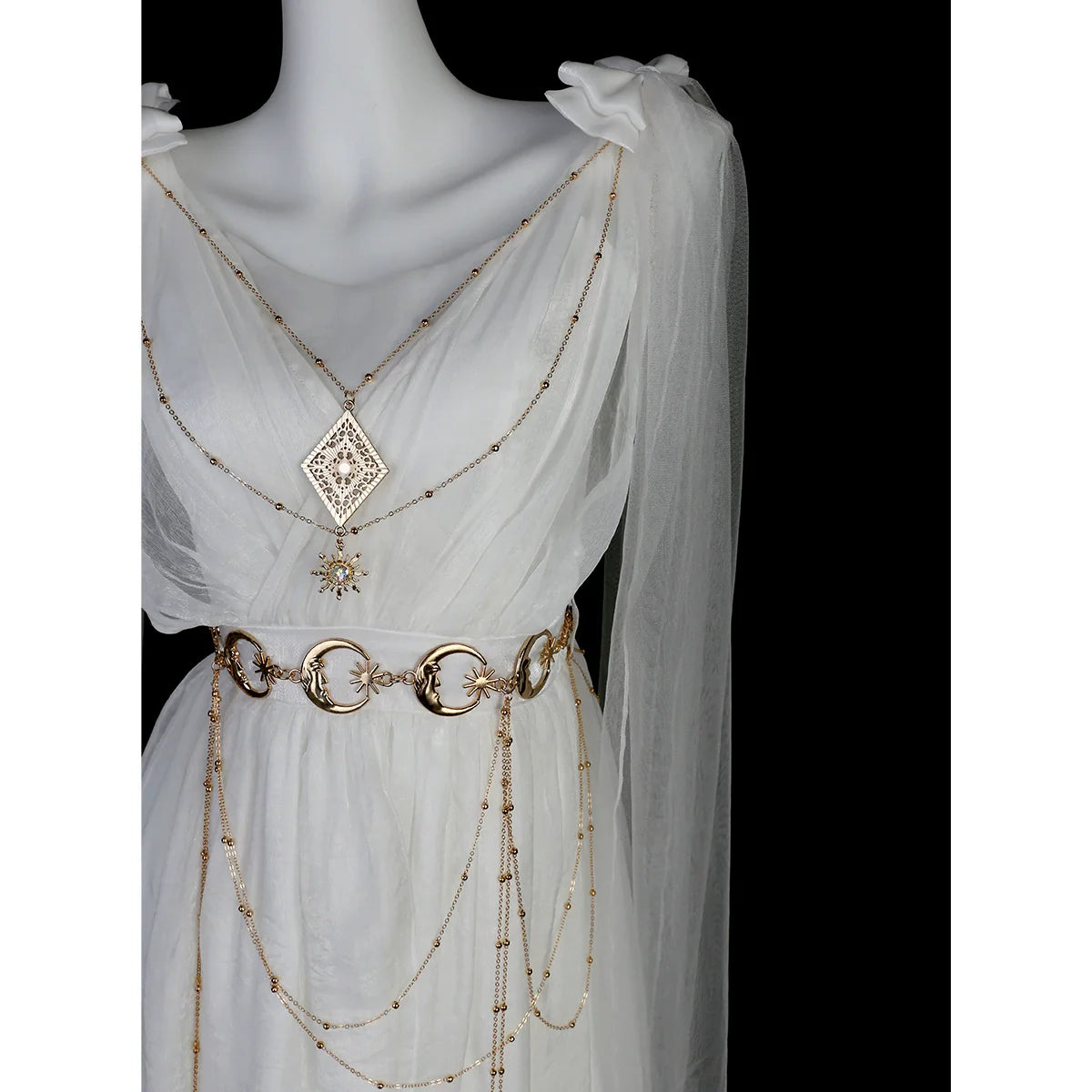 Divine - Elegant Greek Mythology Style Lolita JSK Irregular Hem White JSK Dress - image 8