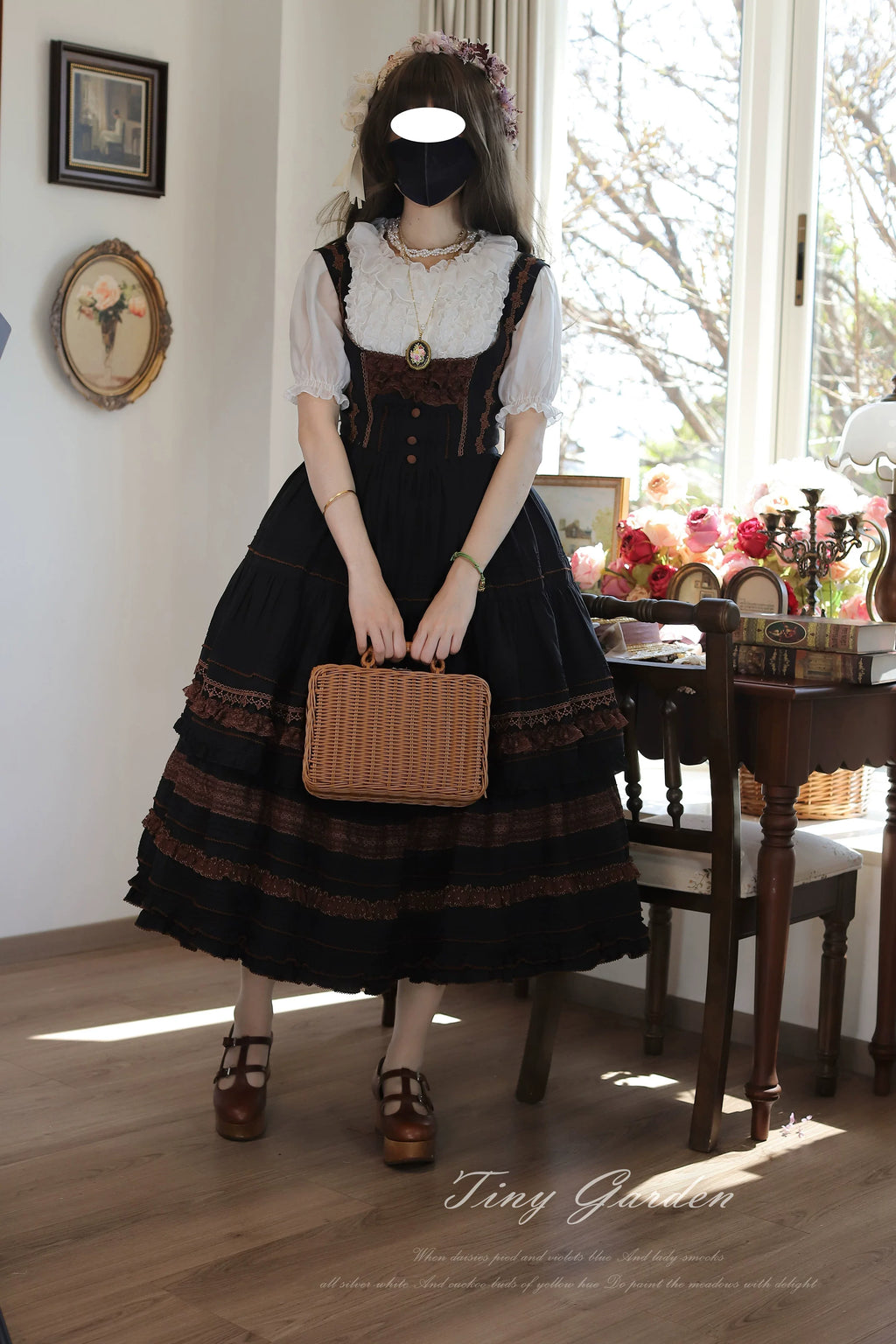 Marguerite Daisy - Classic Lolita Bust-supporting JSK Dress, Layered Lace - image 9