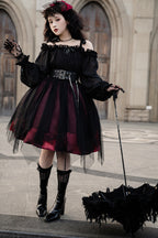 Gothic Lolita High Waist Black Dress - image 21