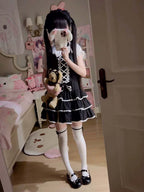 Old School Lolita Salopette Suit Tiered Dress - image 7