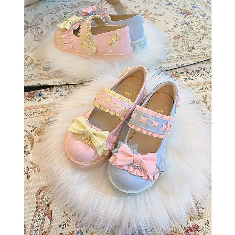 Cute Bow Candy-Colored Lolita Flat Shoes - image 16