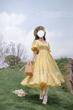 Belle - Yellow Lolita OP Dress Set with Apron - image 5