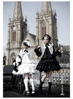 Dawn Bell & Dusk Song - Gothic Lolita Velvet OP Dress, Back Zipper and Accessories - image 10
