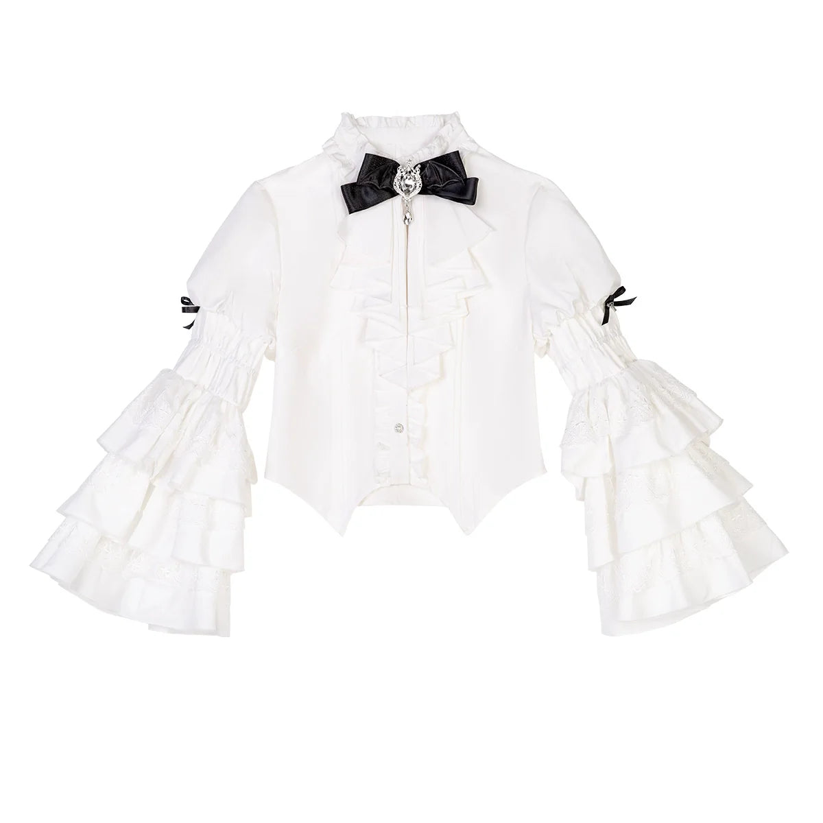 Dawn Witch - Black Gothic Lolita JSK Dress + White Blouse - image 16