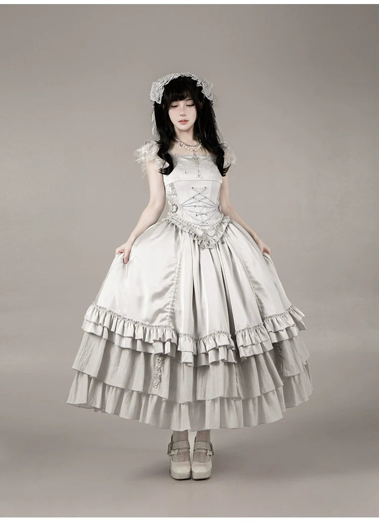 Humanoid Robot - Silver Gothic Lolita Mermaid Skirt Set - image 53