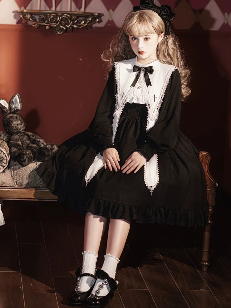 Black Nun - Gothic Lolita OP Dress - image 4