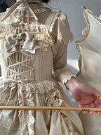 Cotton Gothic Lolita Long JSK, Drawn-up Hem - image 55