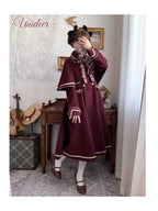 Galaxy Traveler - Classic School Lolita Overcoat with Detachable Cape and Bow - image 24