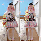 Cheese Cat - Sweet and Playful Strawberry Gingham Lace Cuffs - image 16