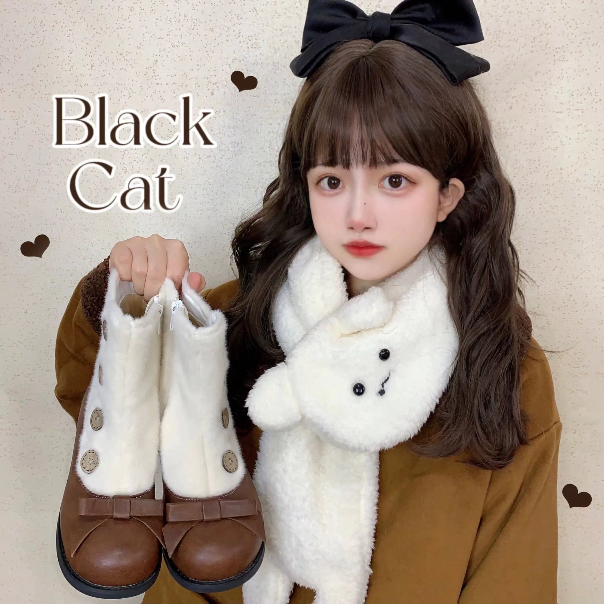 Winter Lolita Boots Fur Mary Jane Lolita Low Heel Shoes - image 45