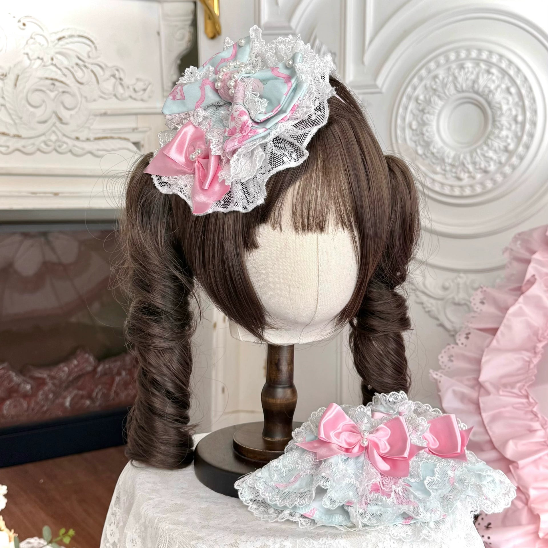Hanamaru Headpiece - Mint Green (one size / choose M) - Summer 2026 TaTaTa Lolita coordinate piece